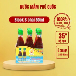 NƯỚC MẮM CÁ CƠM NHĨ QUỐC HẢI BLOCK 6 CHAI 50ML - THƯỢNG HẠNG